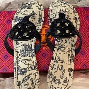 Tory Burch Patent Leather Midnight Navy Sandals